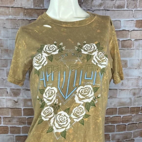 Affliction Women’s Graphic Short Sleeve Distressed T-Shirt- S / 2XL -NWT - Picture 2 of 12